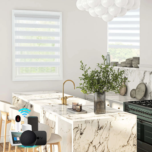 Motorized Zebra Roller Blinds 60% Blackout